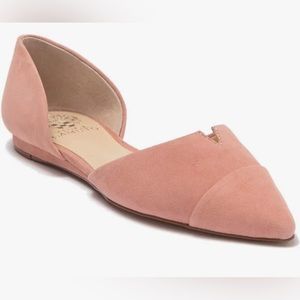 VINCE CAMUTO 'Halia' d'Orsay Pointy Toe Flat Size 7 in Rose Glow